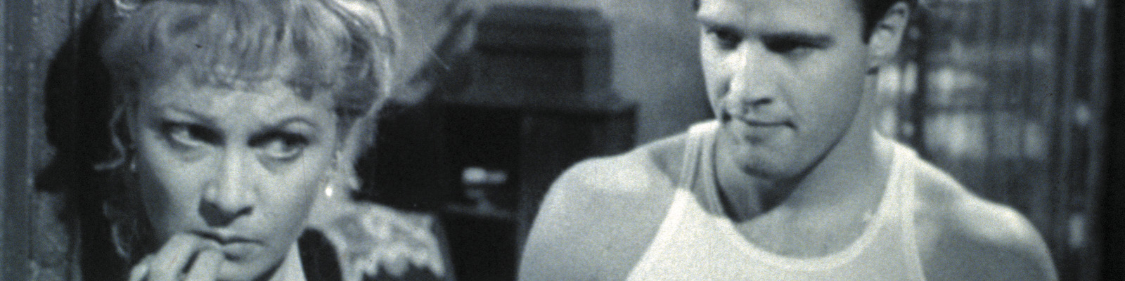Vivien Leigh looks away from Marlon Brando in A Streetcar Named Desire