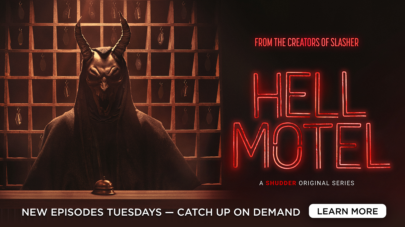 Hell MotelFrom the creators of SlasherA Shudder original seriesNew Episodes Tuesdays – Catch Up On Demand[Learn More]
