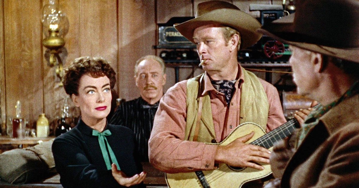 Joan Crawford and Sterling Hayden in Johnny Guitar