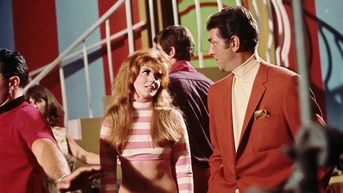 Dean Martin and Ann-Margret appear in a brightly-coloured club scene in Murderers' Row (1968) 