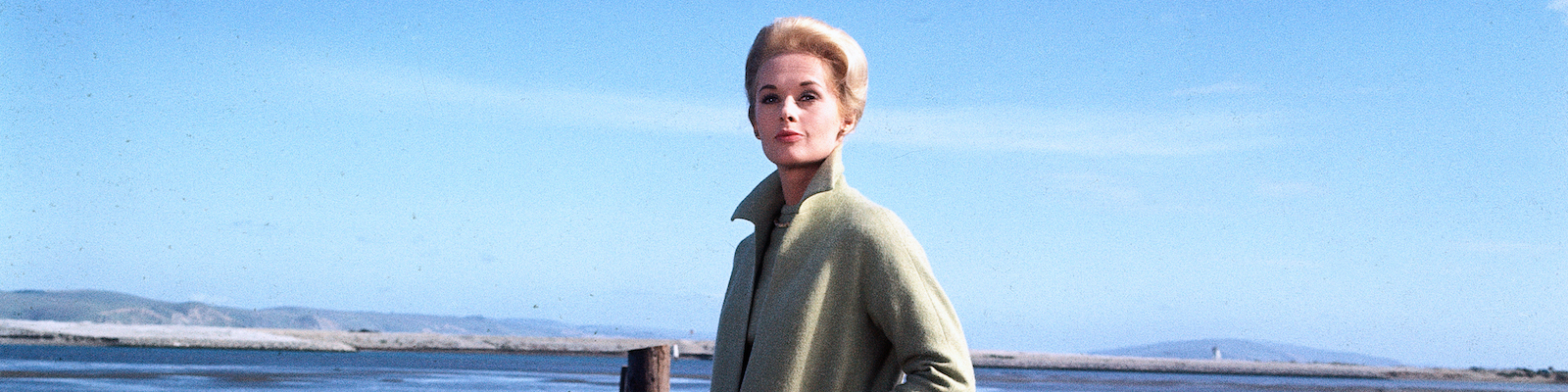 Tippi Hedren poses for a photo on a doc